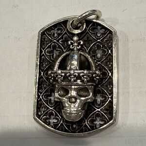 King Baby Studio Silver Crowned dog tag